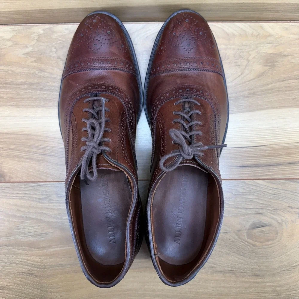 Allen Edmonds Strand Oxford Mens 10 D Mahogany Leather Cap Toe Balmoral 4630